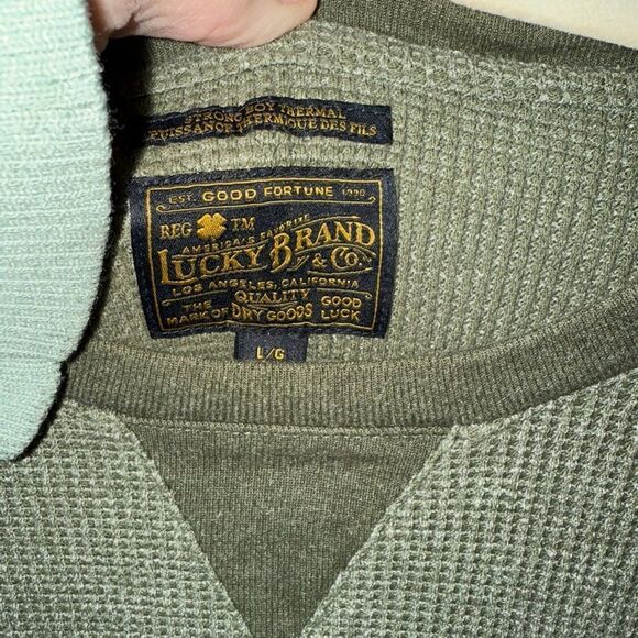 Lucky Brand Green Crewneck Sweater Casual Style - Picture 3 of 9